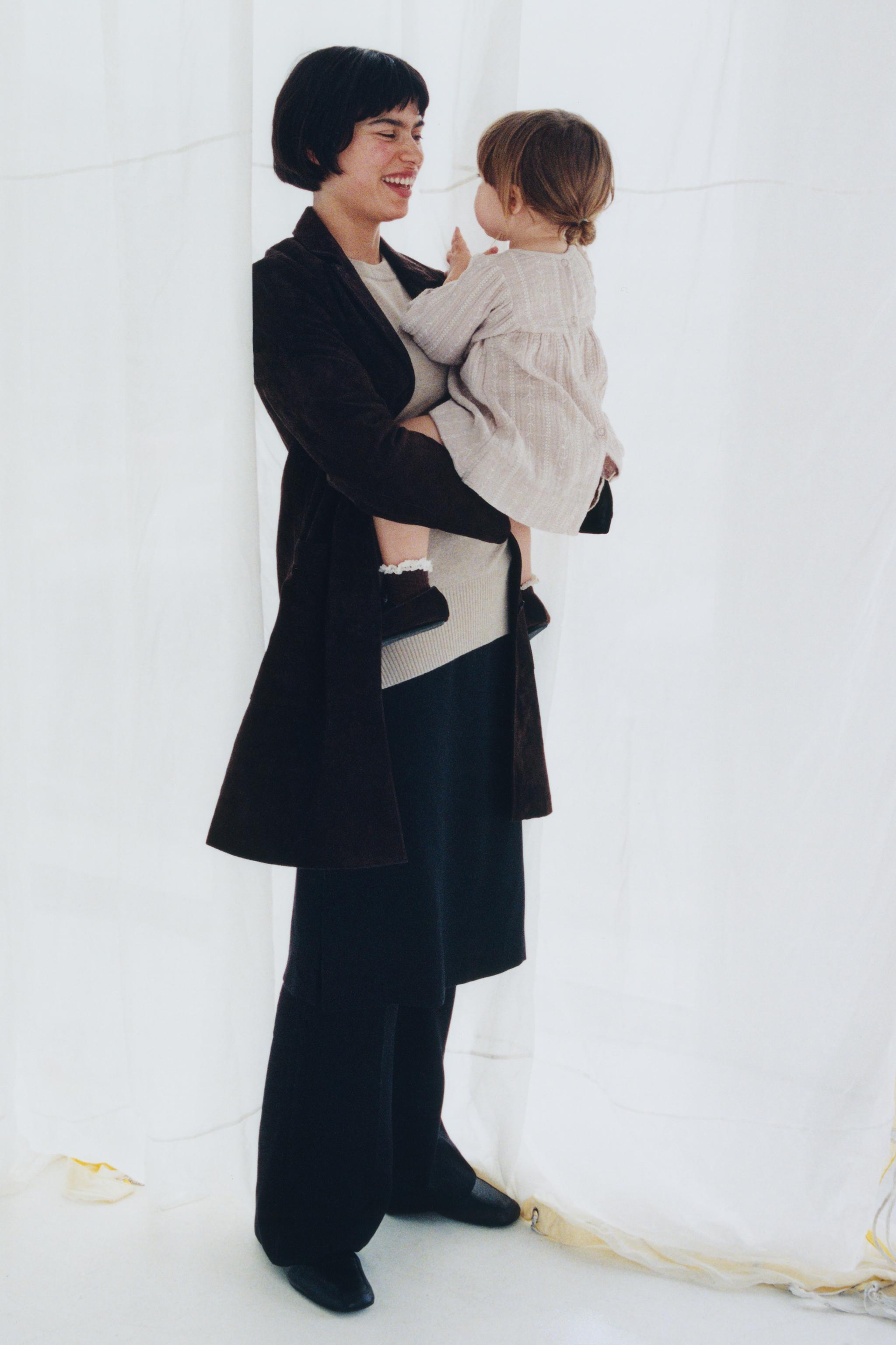 EMBROIDERED COTTON GAUZE DRESS AND PANTY SET